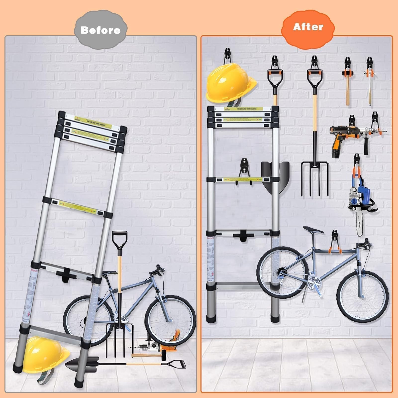32 Pack Garage Hooks garage organization Steel Heavy Duty Garage Storage Hook...