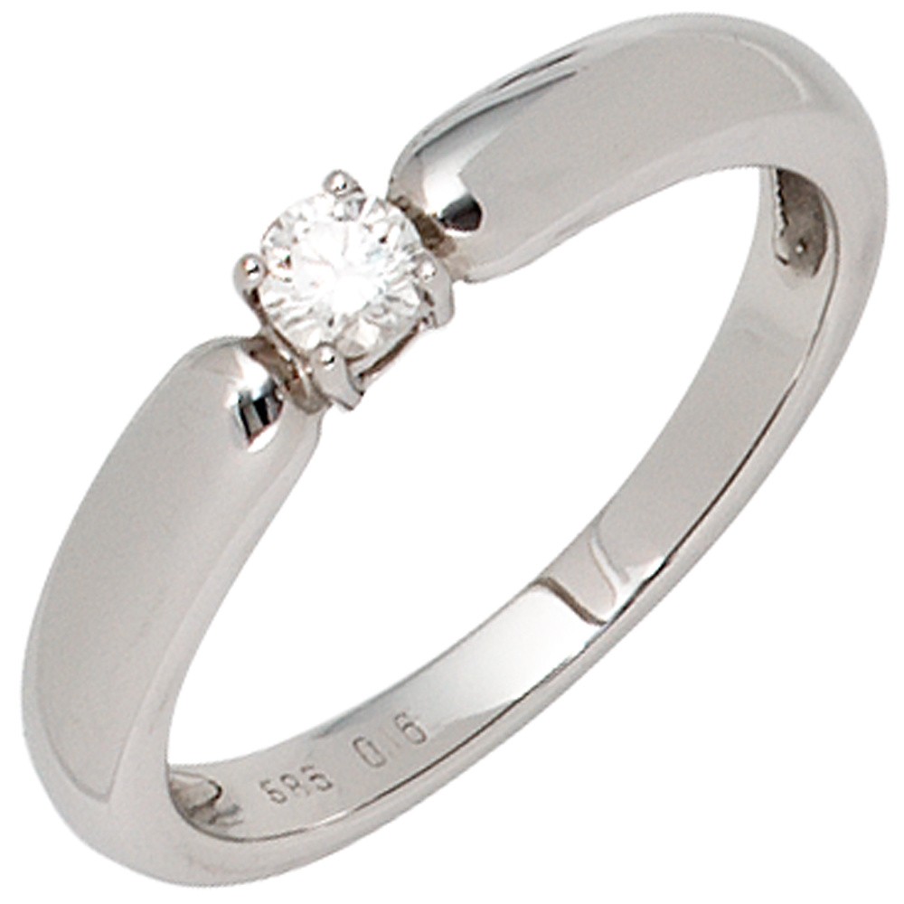Jobo ladies' ring 585 gold White gold 1 diamond brilliant 0.16ct. diamond ring white gold