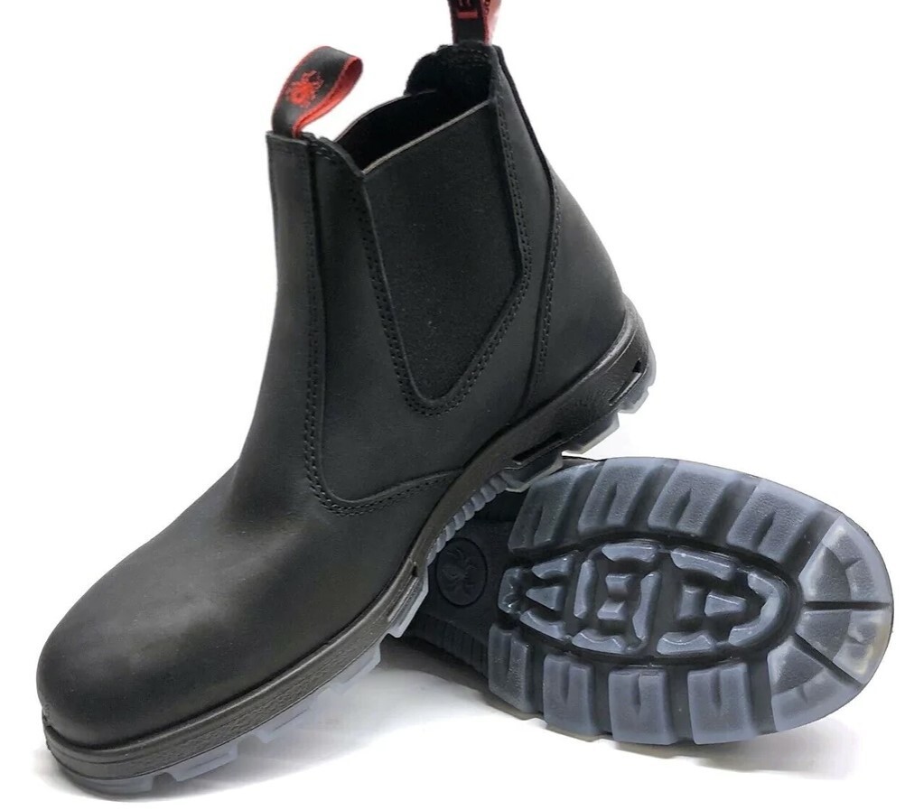Redback Easy Escape USBBK Elastic Sided Steel Toe Leather Safety Boots Black