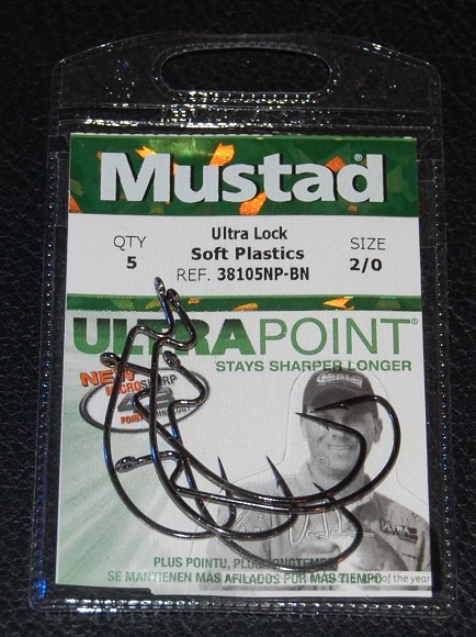 5 Pack Mustad Ultra Point 38105NPBN-20 Ultra Lock Soft Plastics Hooks Size 2/0
