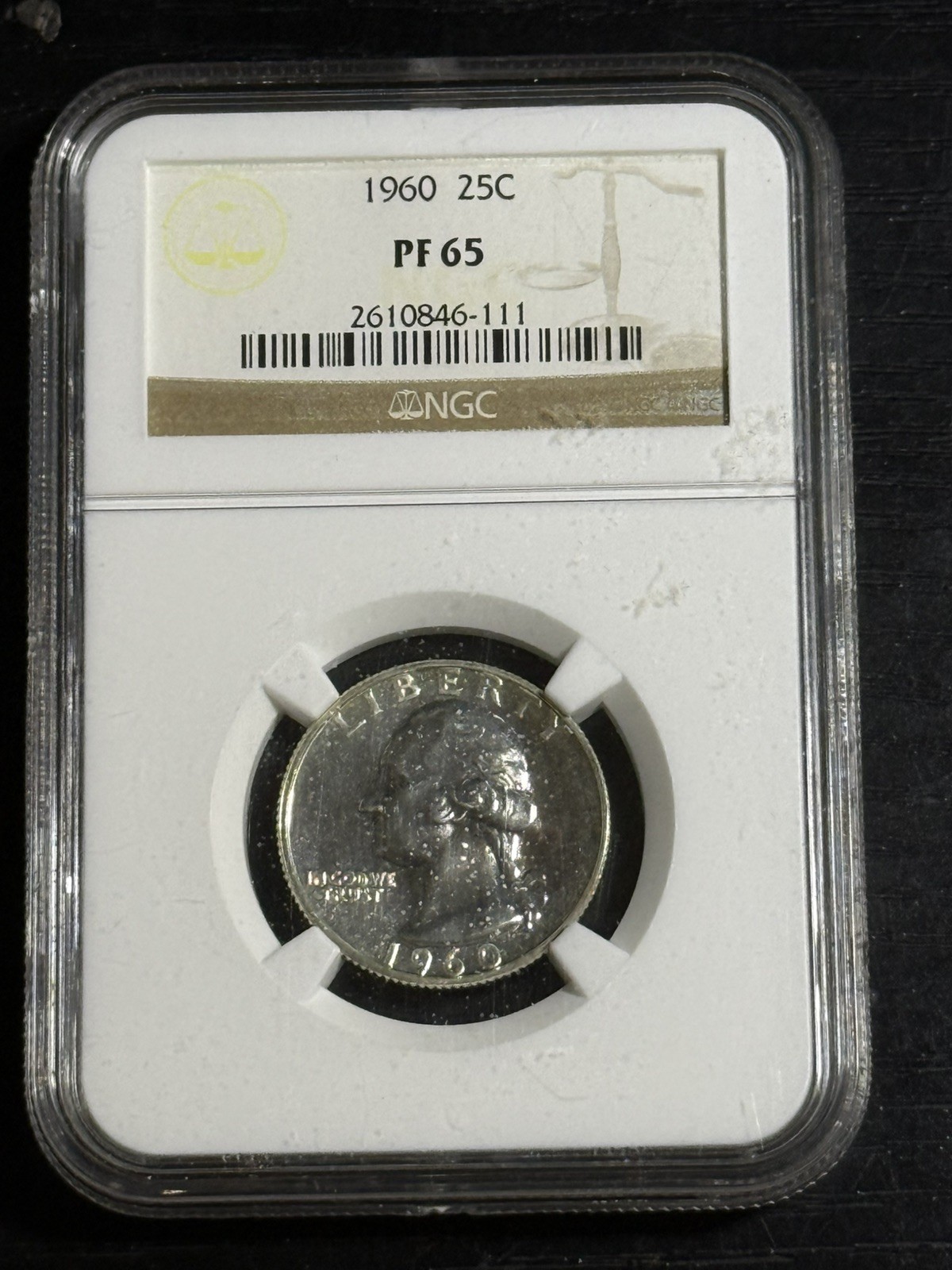 1960 WASHINGTON 25c QUARTER NGC PF65