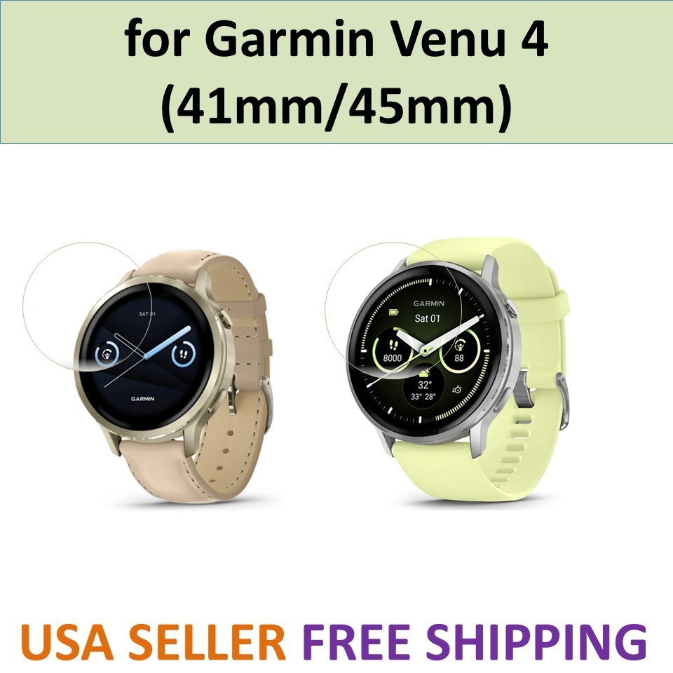 2 pc Screen Protector TPU Clear Film Cover for Garmin Venu 4 Smartwatch 41/45 mm