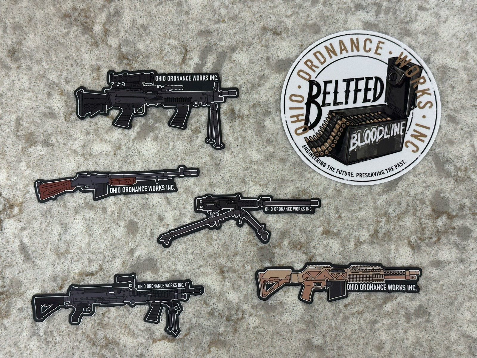 SHOT Show/NRA Show Ohio Ordnance Works Sticker Lot (6 Stickers), NEW/FREE SHIP!