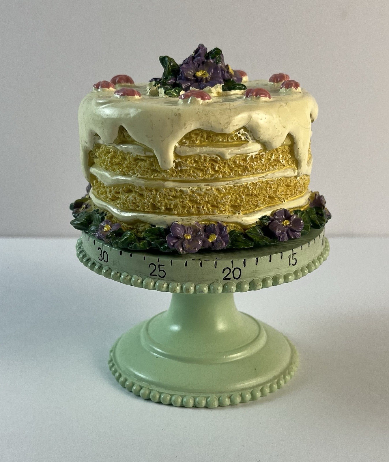 Boston Warehouse Tick Tock Mechanical Timer, Vintage Floral Cake Stand WORKS