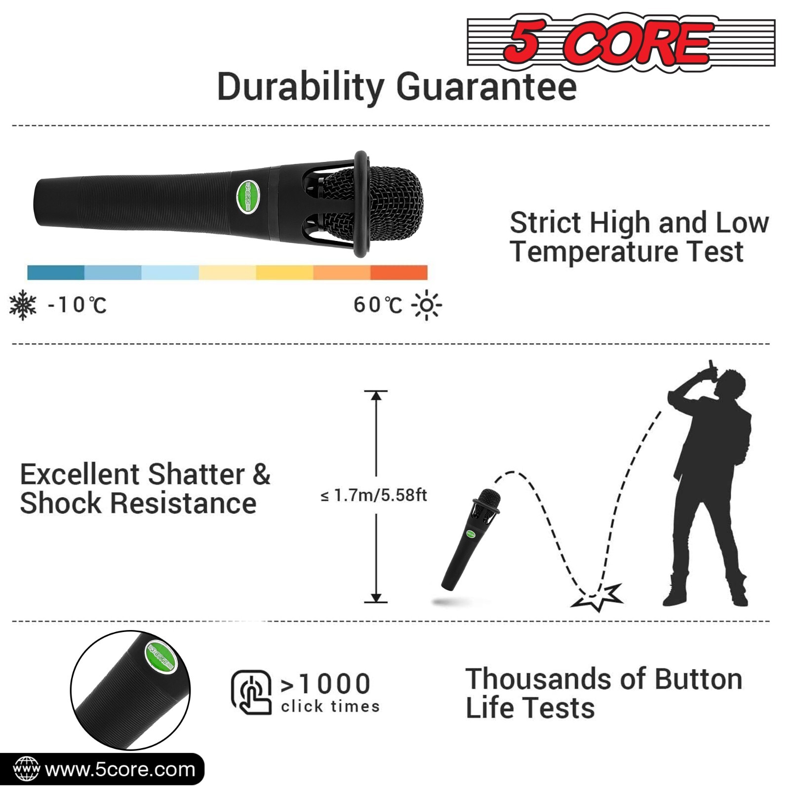 5Core Podcast Mic Vocal Desktop Microphone XLR To Aux 3.5mm Interview +Stand
