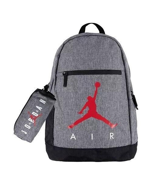 Nike Air Jordan KIDS Backpack SCHOOL BAG Pencil Case GRAY 9A0503-GEH $50 NEW