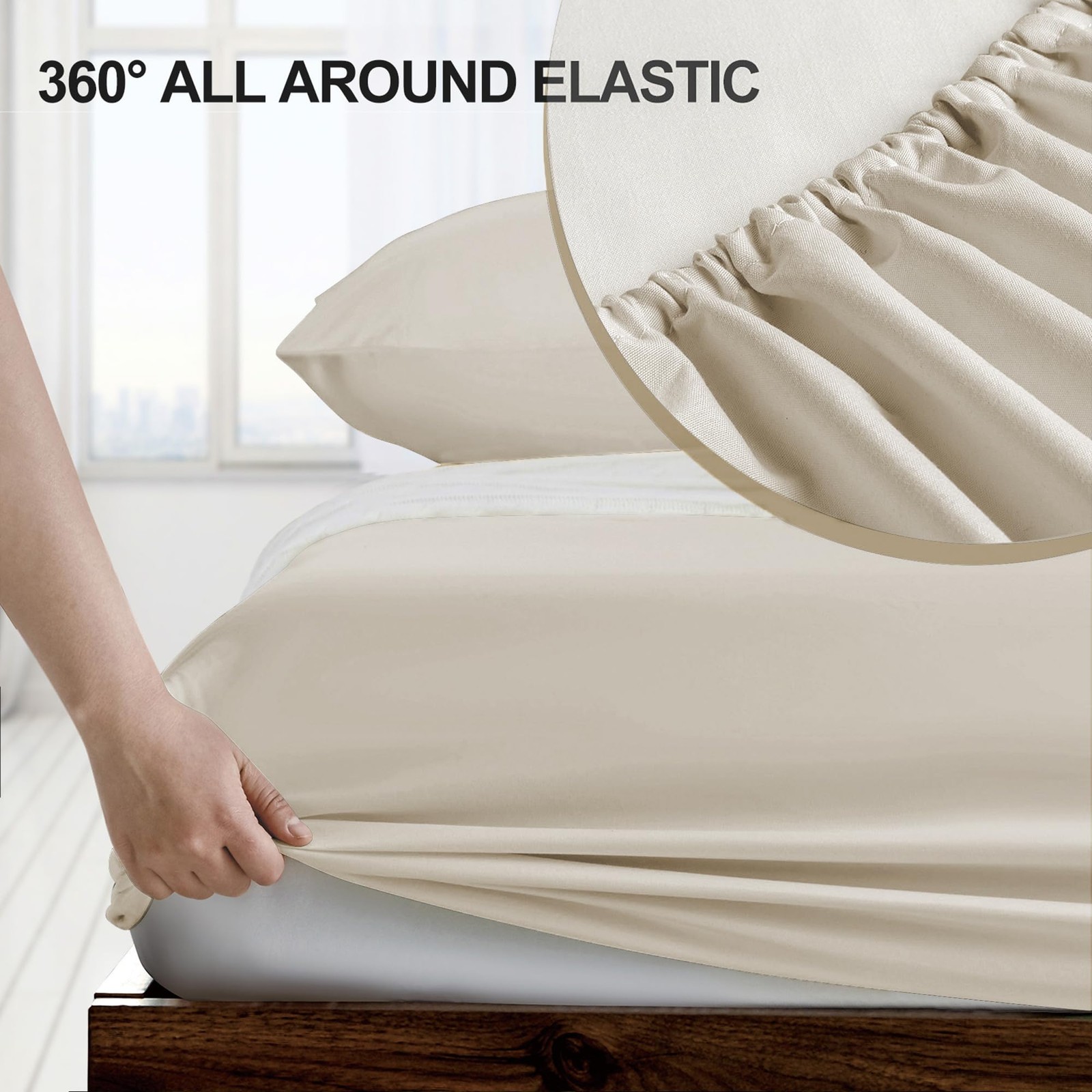 Queen Fitted Sheet - Hotel Quality, Ultra Soft & Breathable Brushed Microfibe...
