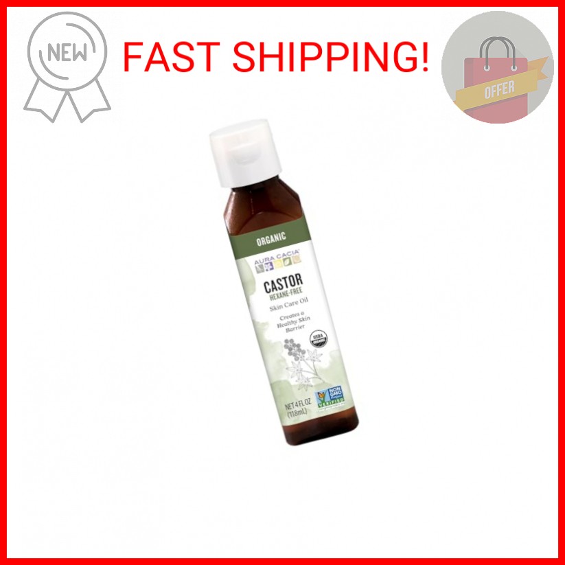 Aura Cacia Skin Care Oil - USDA Organic - Castor Oil - 4 fl oz - 100% Pure Botan