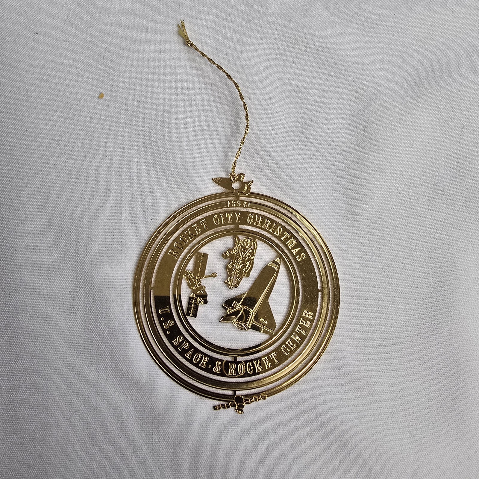 Vintage 90's Space & Rocket Center NASA Huntsville AL Metal Christmas Ornament