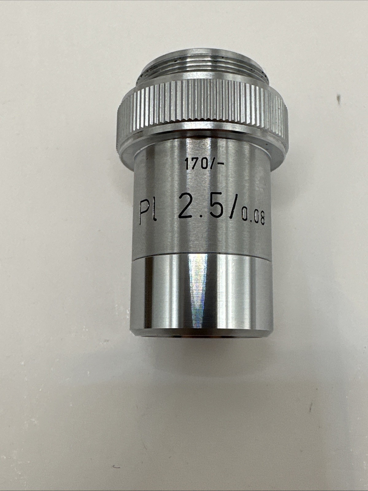 Leitz Wetzlar PL 2.5x /0.08 Microscope Objective Lens Germany 170/-