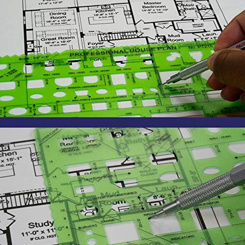 Professional House Plan Template Guide, with Doors, Appliances, Plumbing