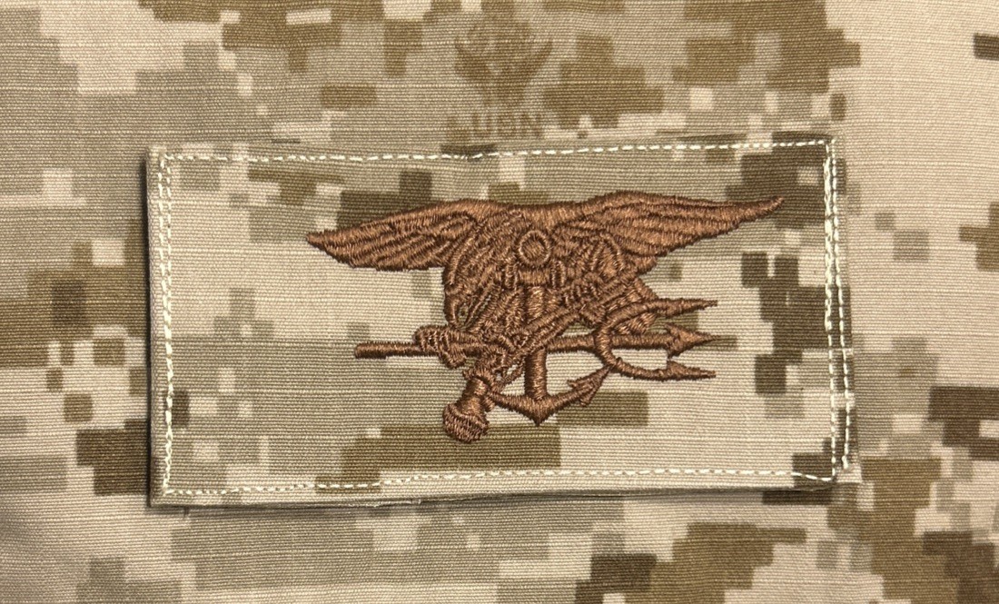 US Navy Special Warfare Badge w/ Hook Desert NWU Type II SEAL Trident USN