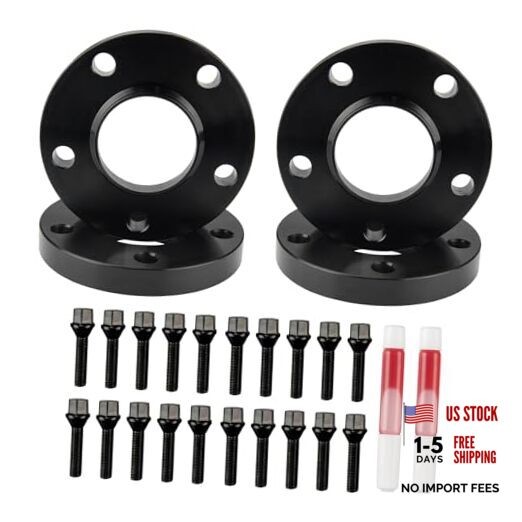 5x120 15mm +20mm Wheel Spacers, 15mm 5x120mm-15mm+20mm-72.56-M12x1.5-Black-4pcs