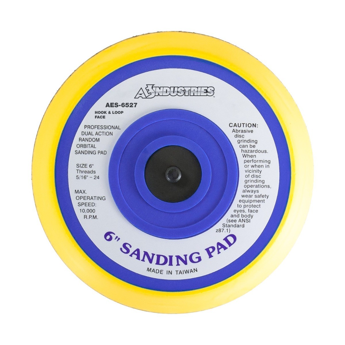 AES Industries 6527 Tapered Hook & Loop Face DA Finishing Pad (6 in.)