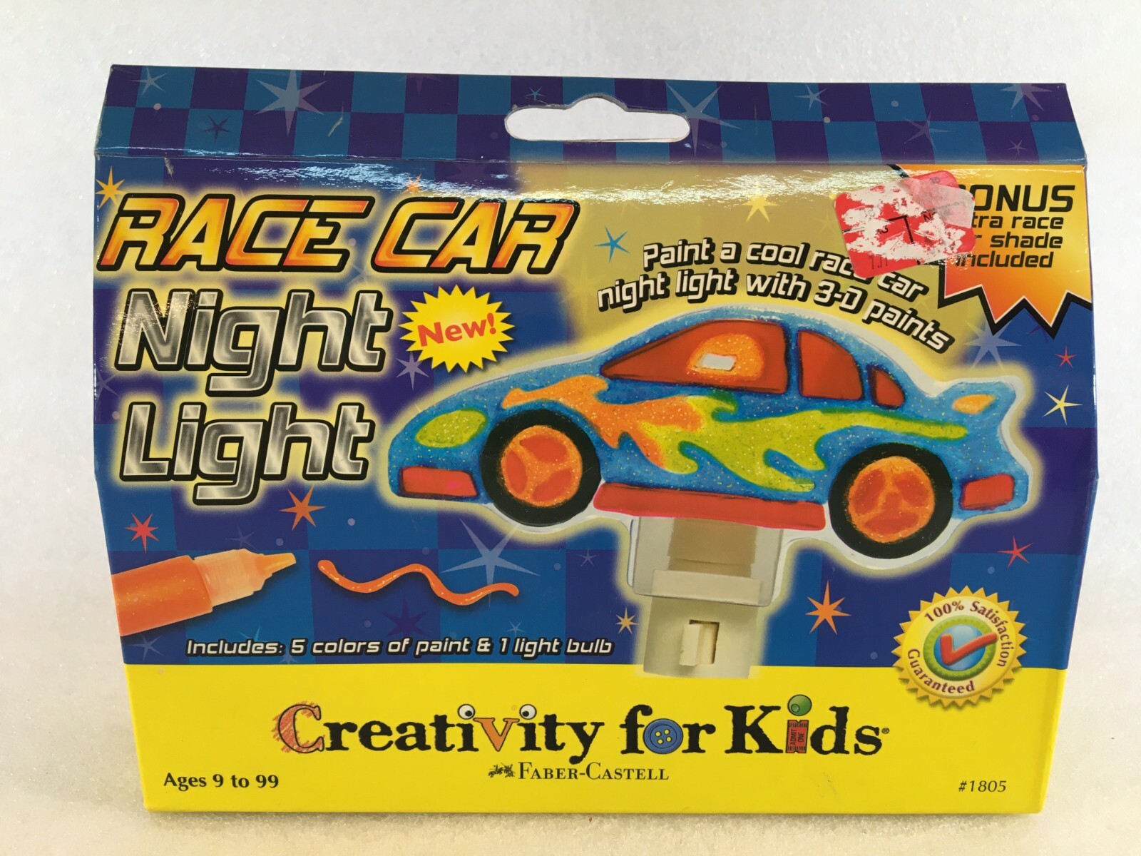 CREATIVITY FOR KIDS Race Car Night Light #1805 Paint it Yourself