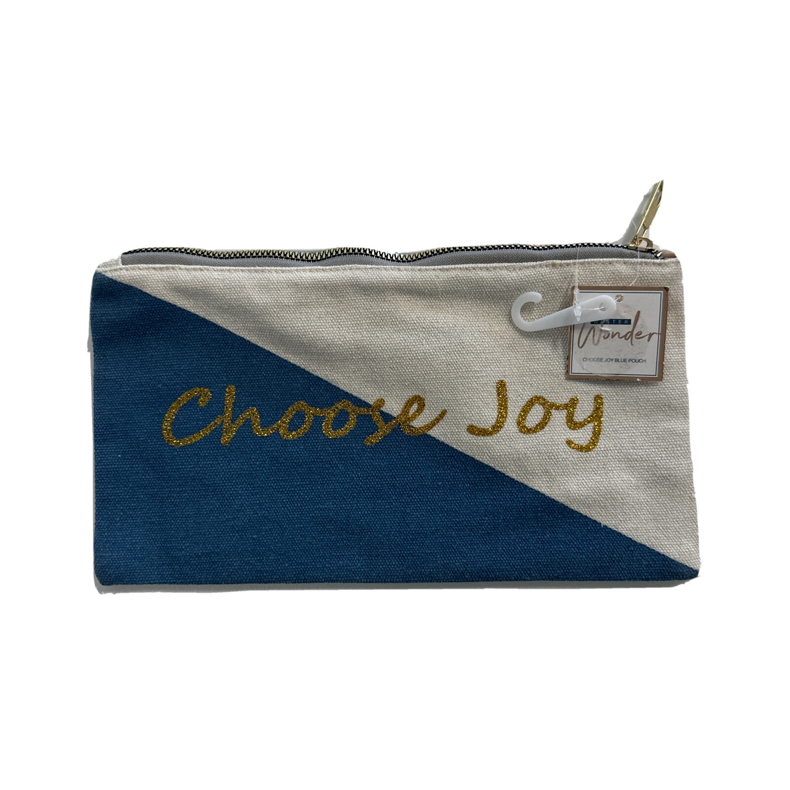 Choose Joy Glitter Canvas Zipper storage pouch NEW Approx: 10x5.5" NEW