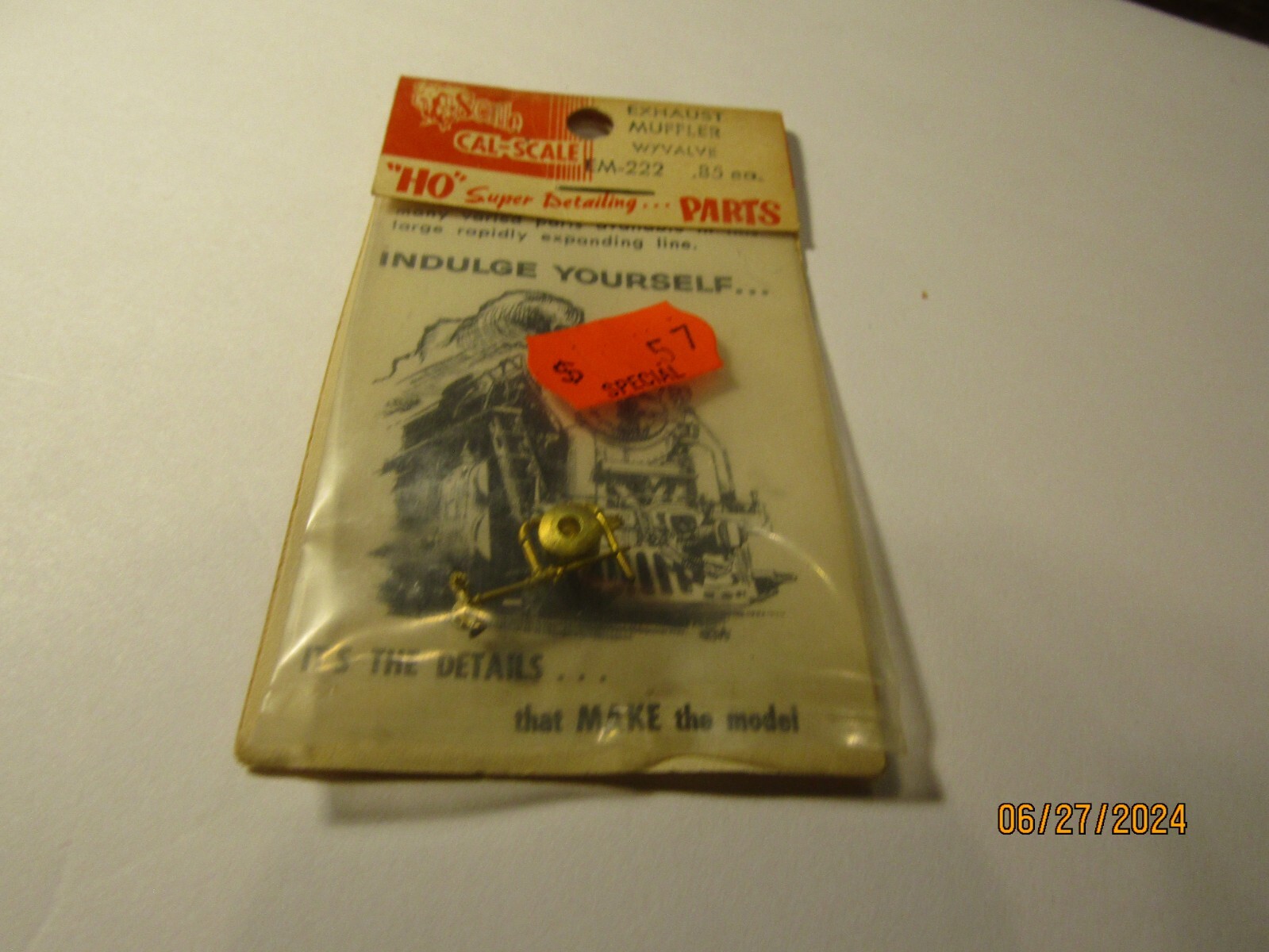 Vintage Cal-Scale Brass Parts HO Exhaust Muffler Wyvalve EM-222 NOS NIP