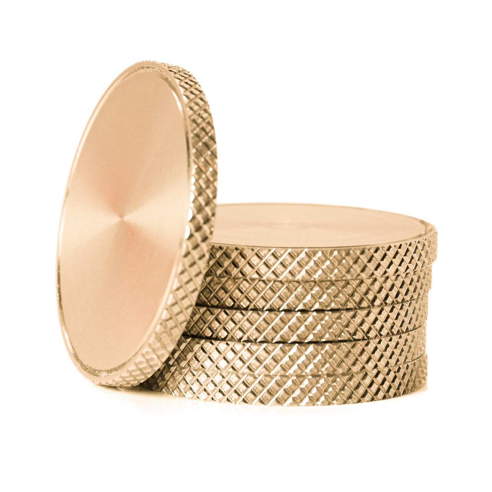 Brass Coin Blanks 32mm 3mm Thick CNC Milled Knurled Edge - Great for Engraving