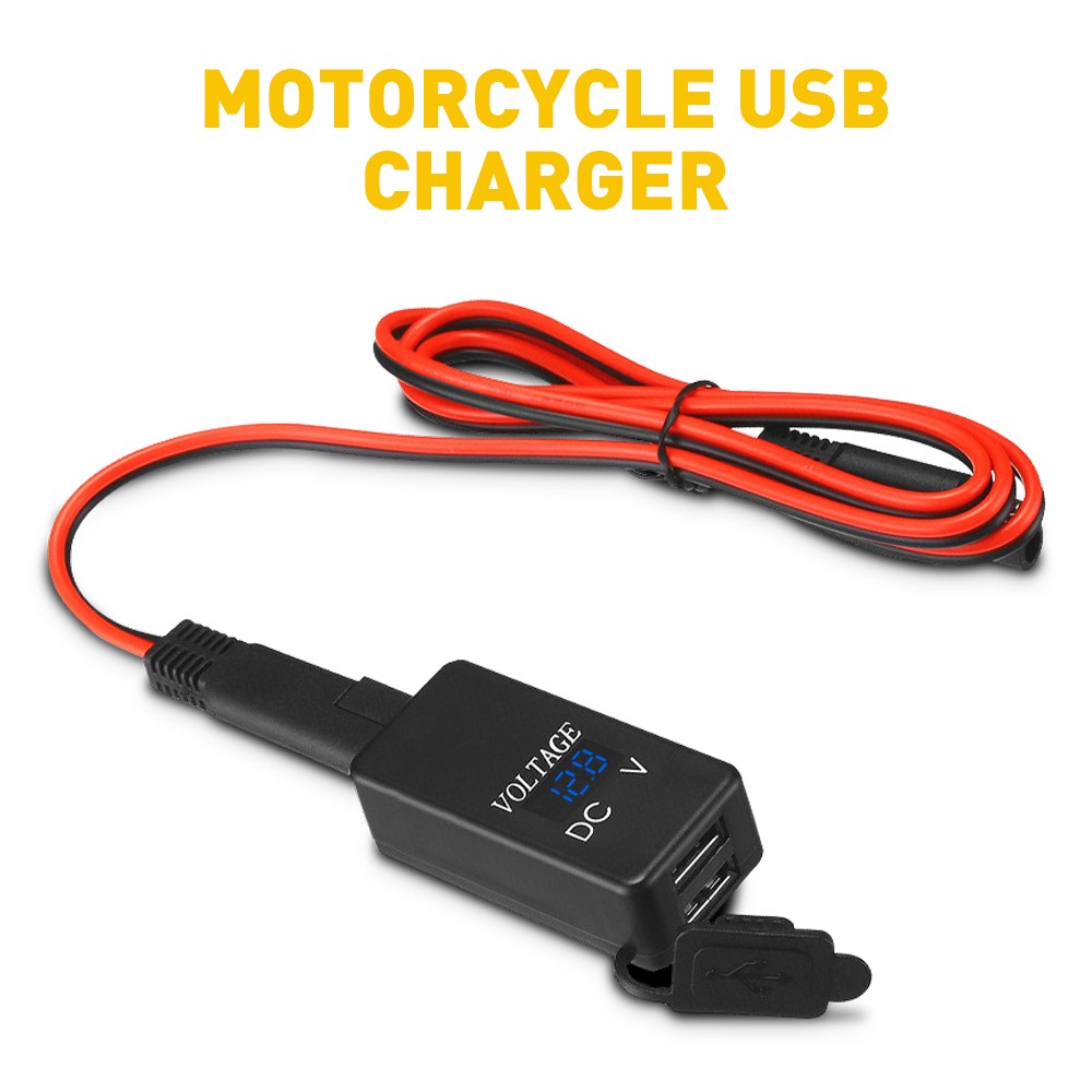 QC 3.0 Motorcycle Dual USB Phone GPS Super Fast Charger Adapter LED Waterproof