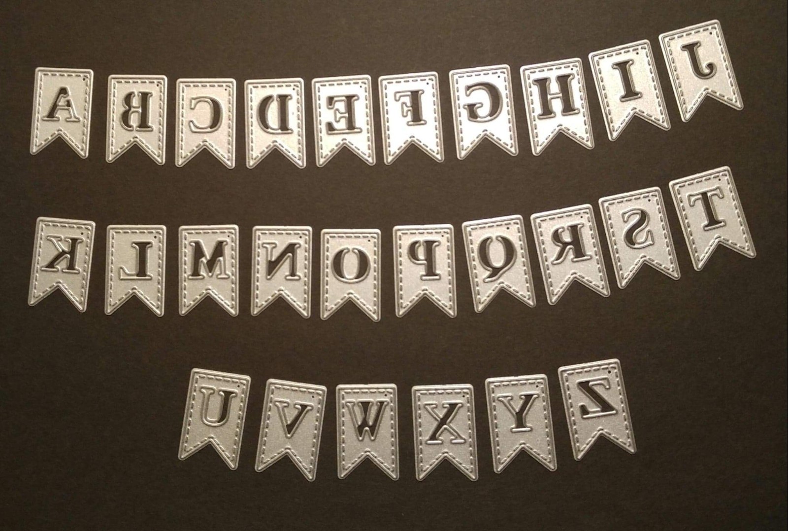 Alphabet Banner Stitched Metal Die Cut Set Christmas holiday STAMPIN UP DSP
