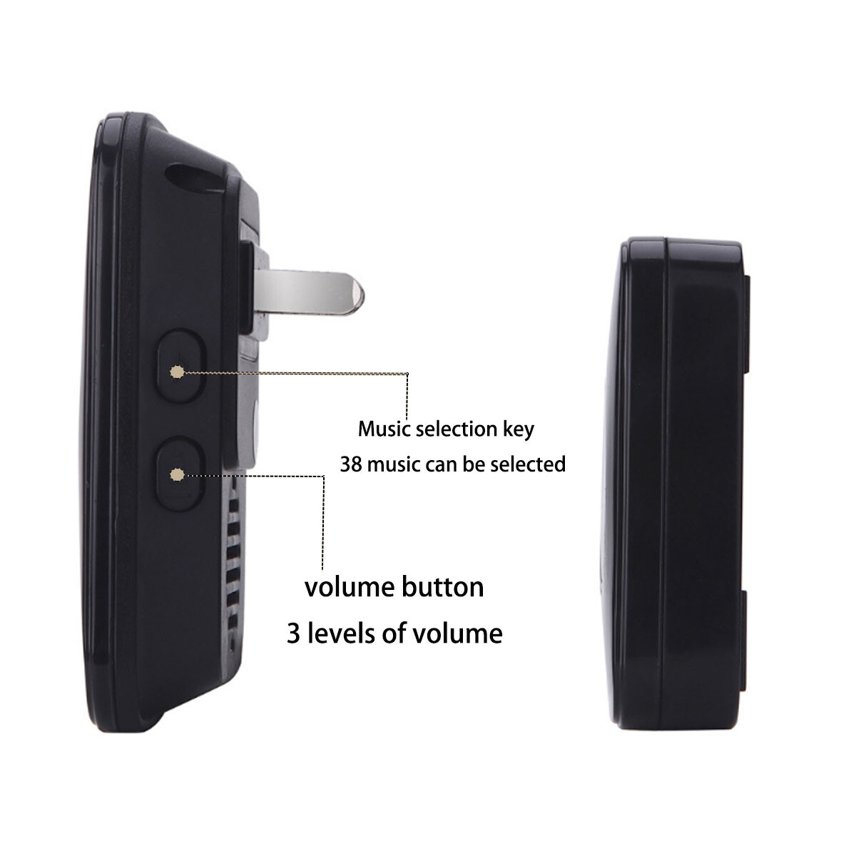 Wireless Doorbell Chime Waterproof Plugin Receiver Adjustable Volume 1000FT Kit