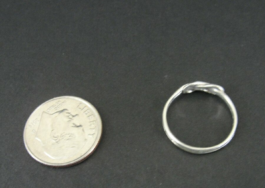 Ring Silver Band Single Knot Dainty Sterling 925 Size 4 Ring