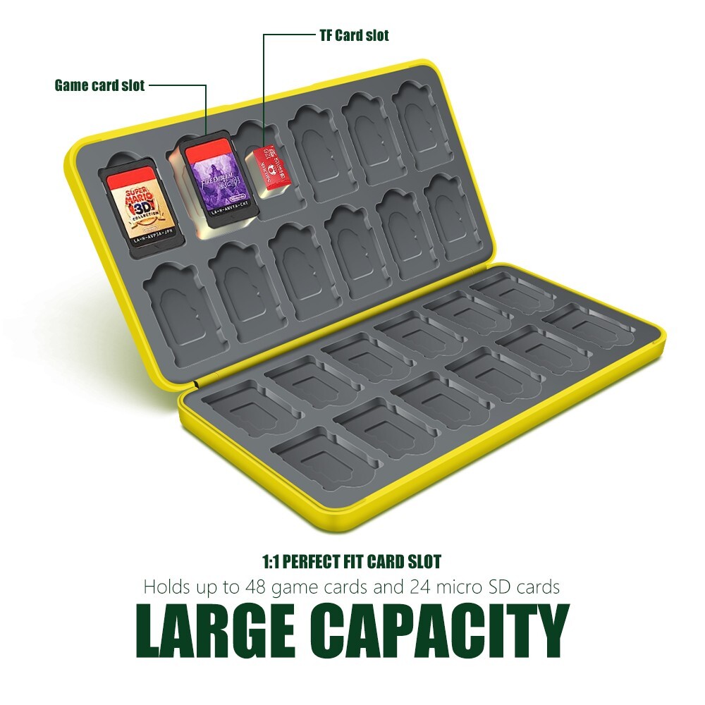 New Game Case Holder for Switch, 24 Game Case &24 Micro SD Card Storage Magnetic