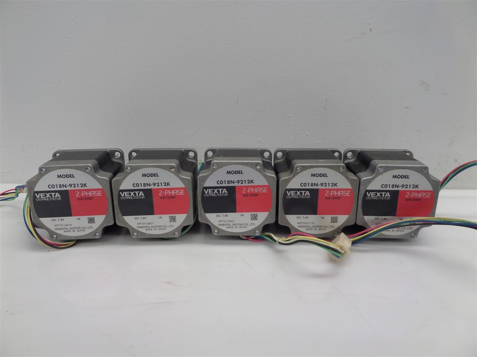 Lot Of 5 Vexta C018N-9212K 2-Phase 0.9°/STEP Stepping Motors