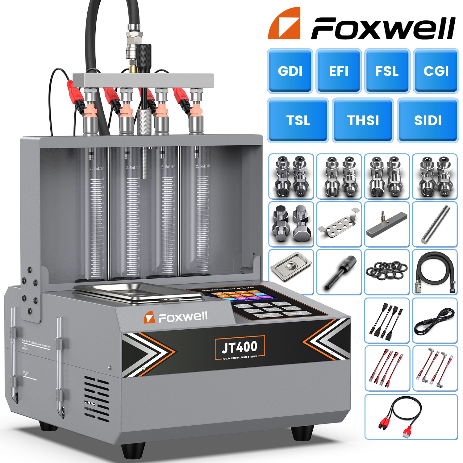 4 Cylinder EFI FSL GDI Fuel Injector Tester Cleaner Ultrasonic Cleaning Machine