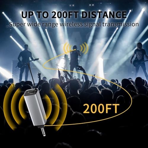 Wireless Microphone, Handheld UHF Dual Metal Cordless Dynamic Mic Dual Mic Grey