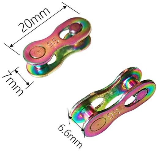 4Pair Bicycle Missing Link, Bike Chain Master Link Connector, 9 Speed-Rainbow