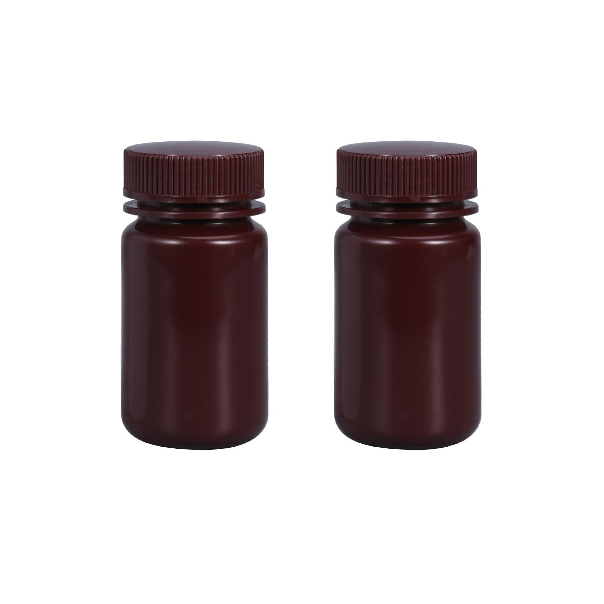 4.2 Oz Wide Mouth Lab Reagent Bottle Sealed Leak-Proof Amber HDPE 2 PCS