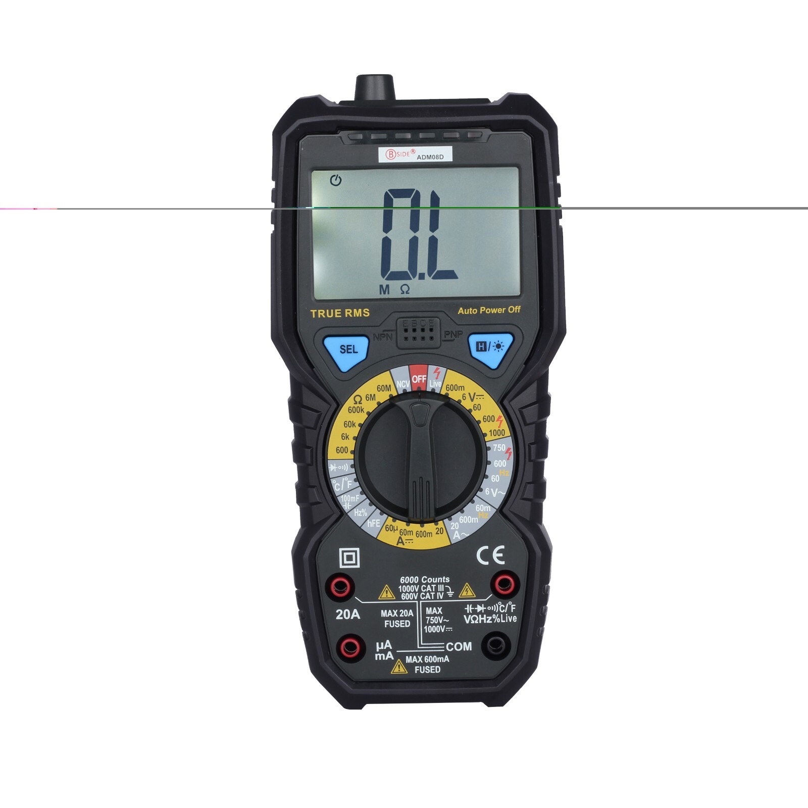 BSIDE ADM08D Multimeter LCD Screen Multi Functional With Test Lead USA