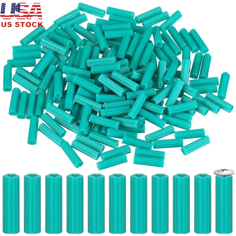 500 PCS Concrete Wall Anchors Heavy Duty Plastic Screw Anchors Installation New