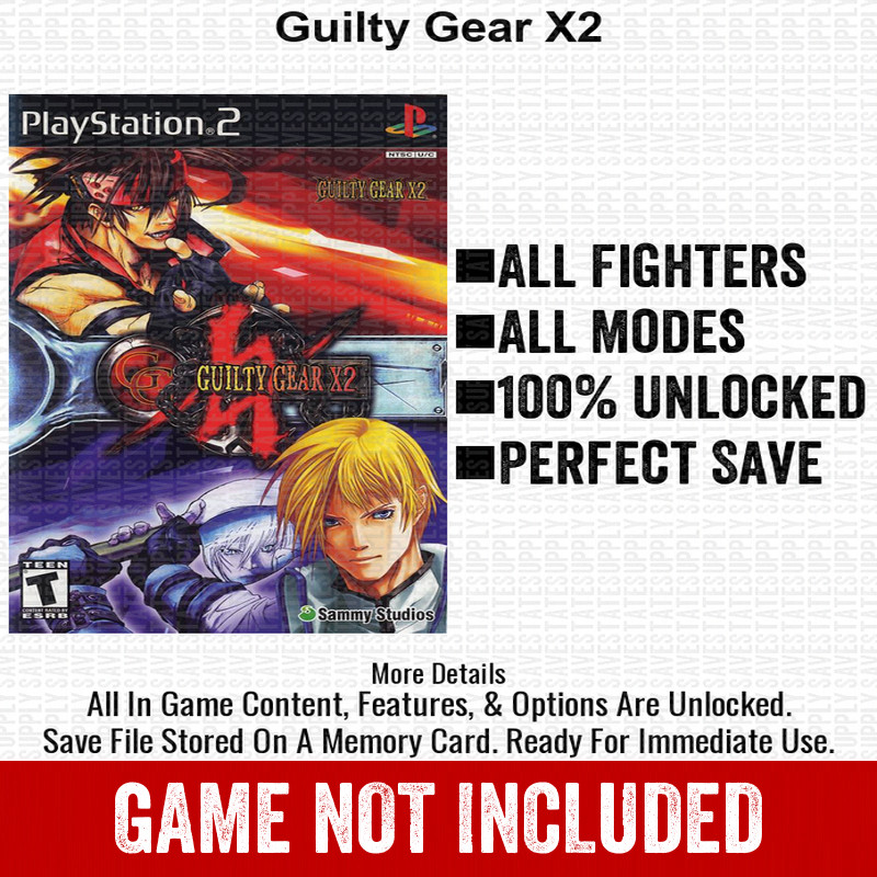 Guilty Gear X2 100% PS2 Memory Card All CHEATS ITEMS