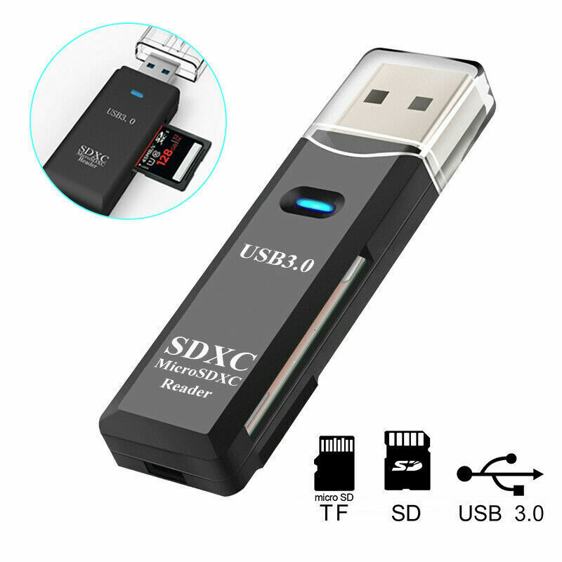 2 In 1 USB 3.0 Card Memory Reader High Speed SD SDHC SDXC Micro Writer Adapter