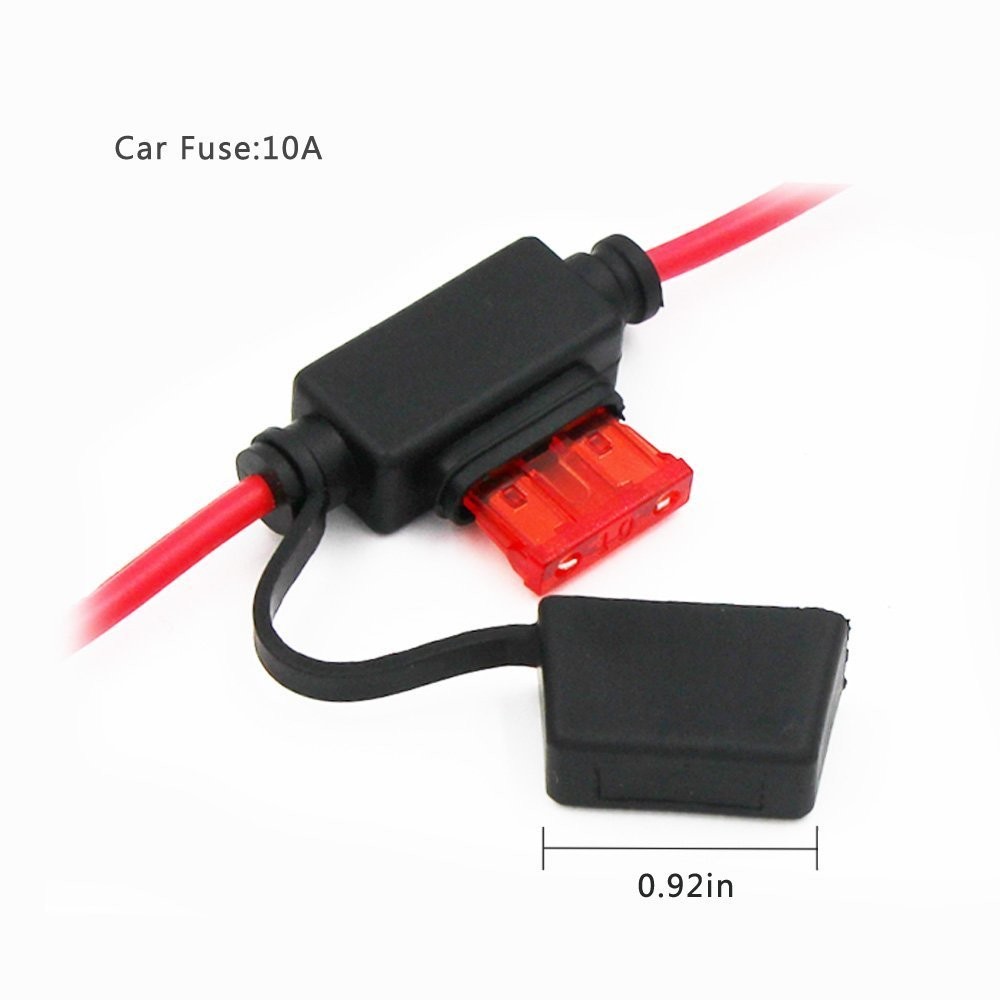 KUNCAN Cigarette Lighter Adapter - Female Socket to 12v Battery 1 PACK, Black