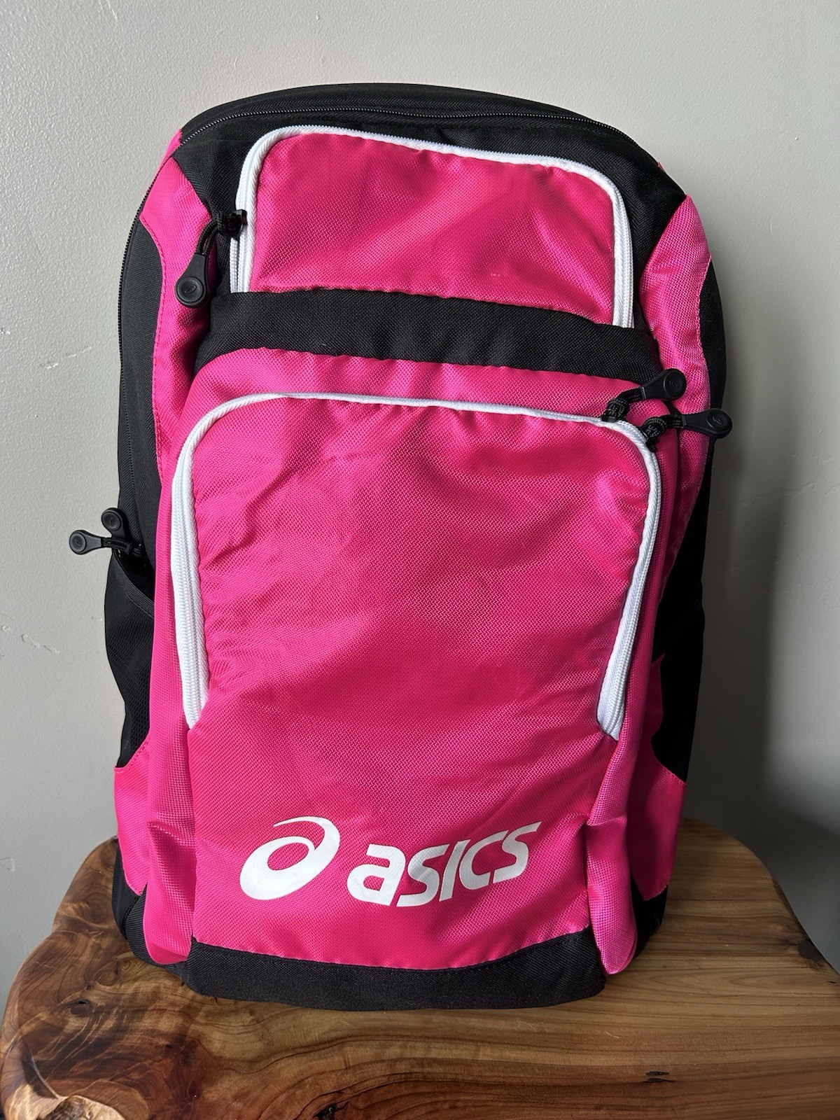 ASICS A6 Edge Backpack Pink Black Gym School Travel Bag 16x12x8