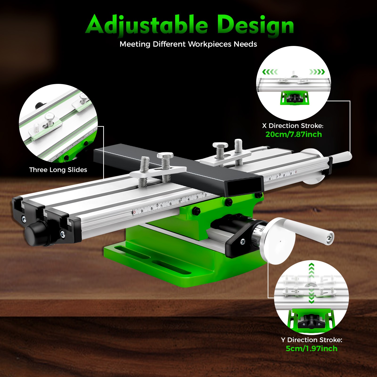 Cross Slide Drill Press Bench Axis Mill Machine Work Table Compound Vise Vice