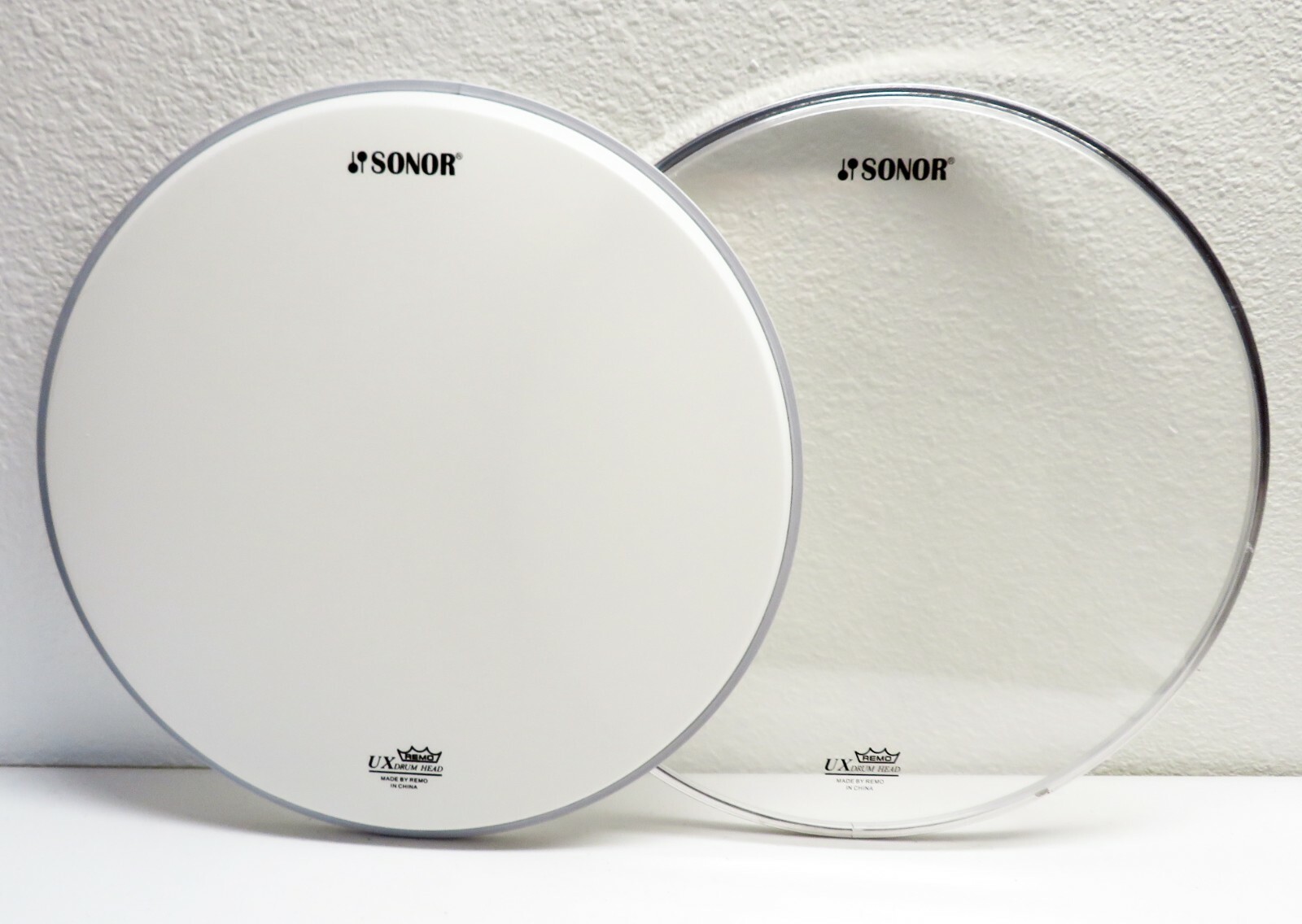 NEW Set of 2 SONOR Logo REMO 13" TOP & BOTTOM SNARE DRUM HEADS (Batter/Resonant)