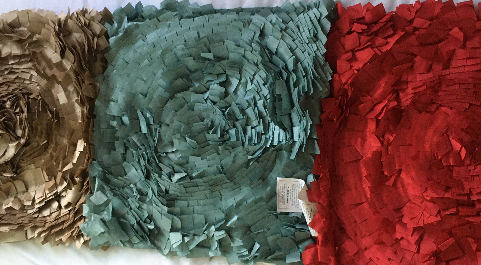 (2) EDIE, INC Ruffled Pillow Cover Sham Choose your Color Red, Taupe