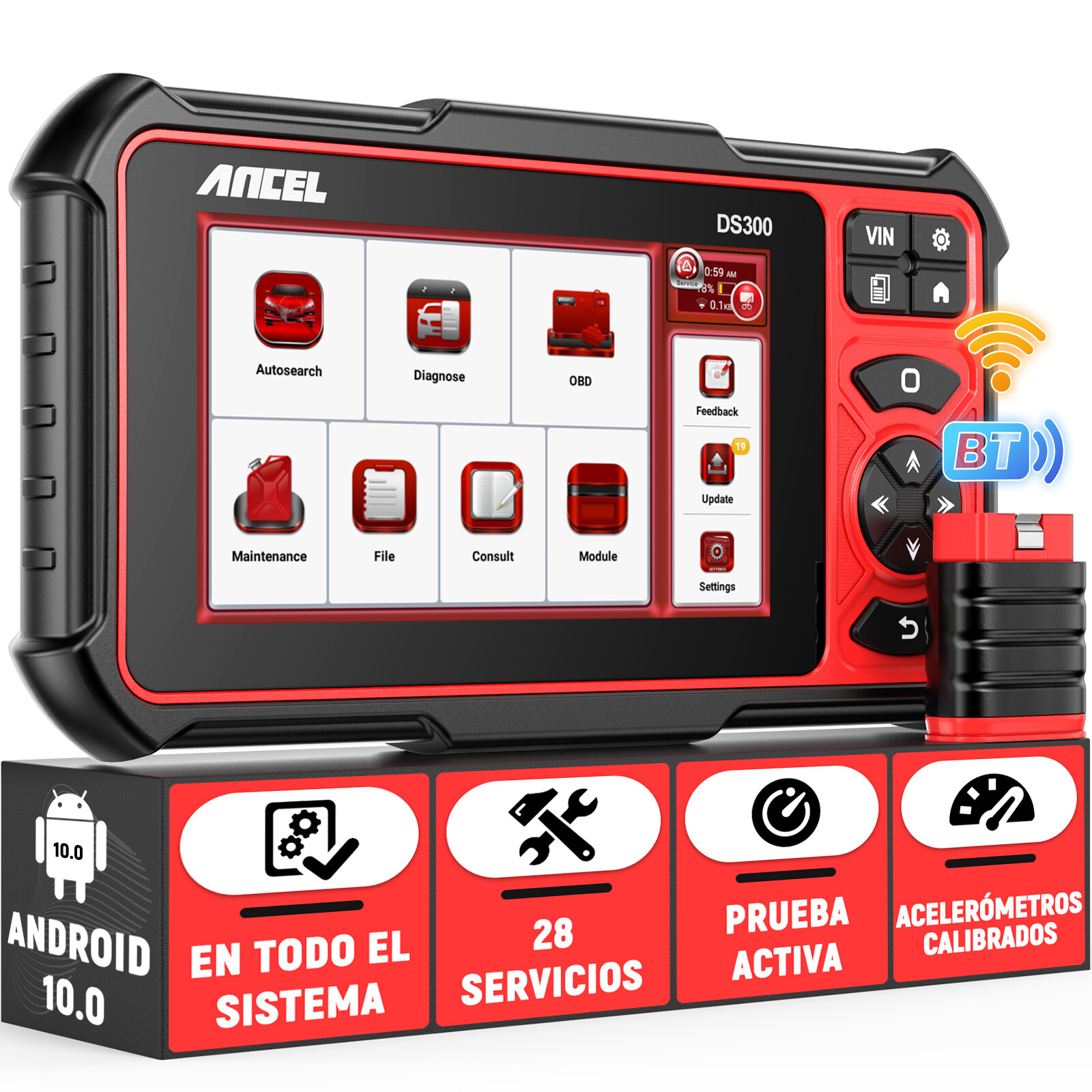 ANCEL DS300 Car All System OBD2 Scanner Bidirectional Diagnostic Tool ECU Coding