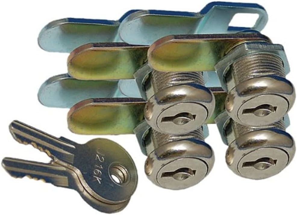 Durable 7/8 Inch Chrome Camlock Set for Secure Storage - Pack of 4