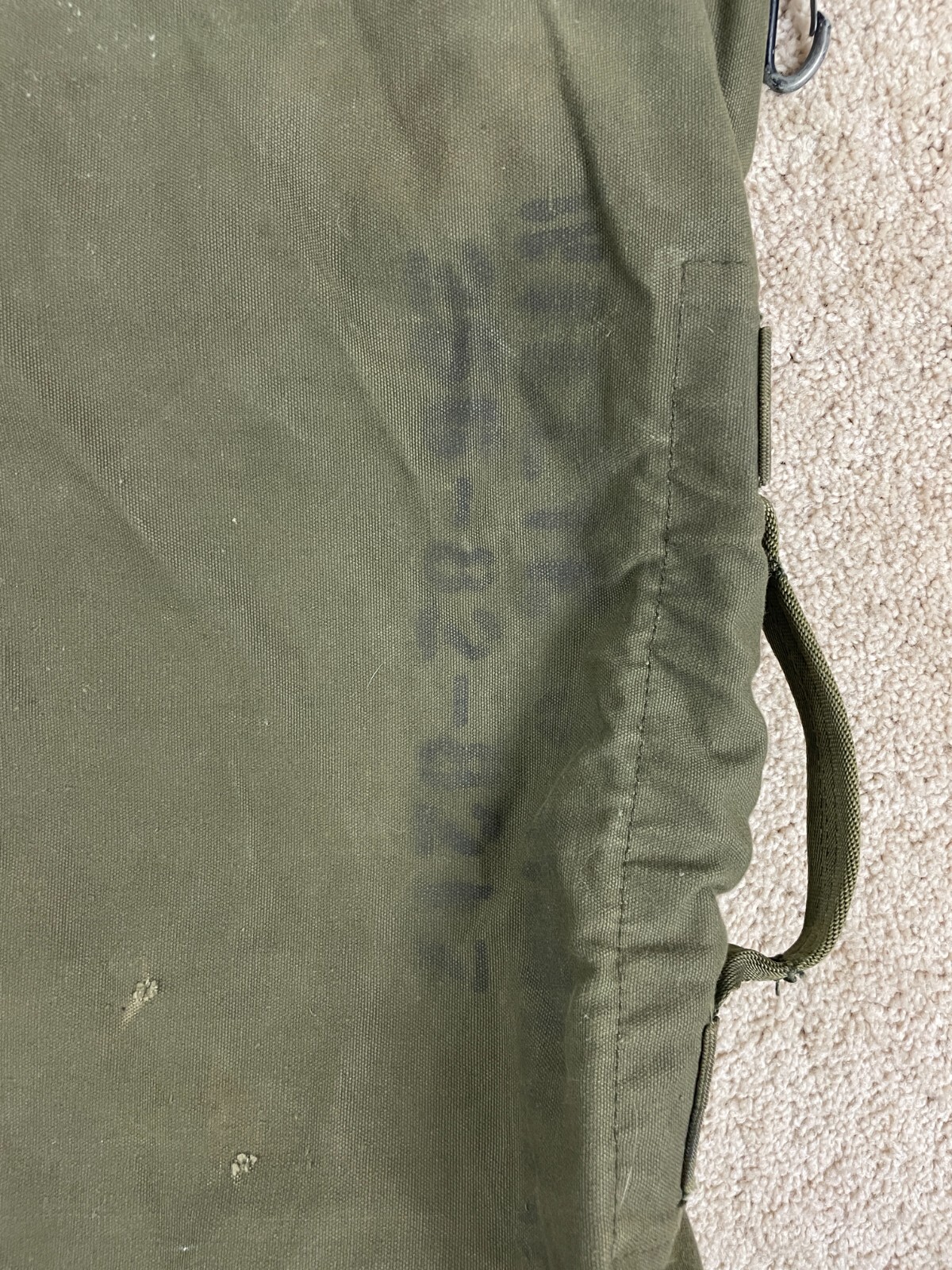 Vintage US Military Army Backpack Duffel Bag Adjustable Strap Pockets Green