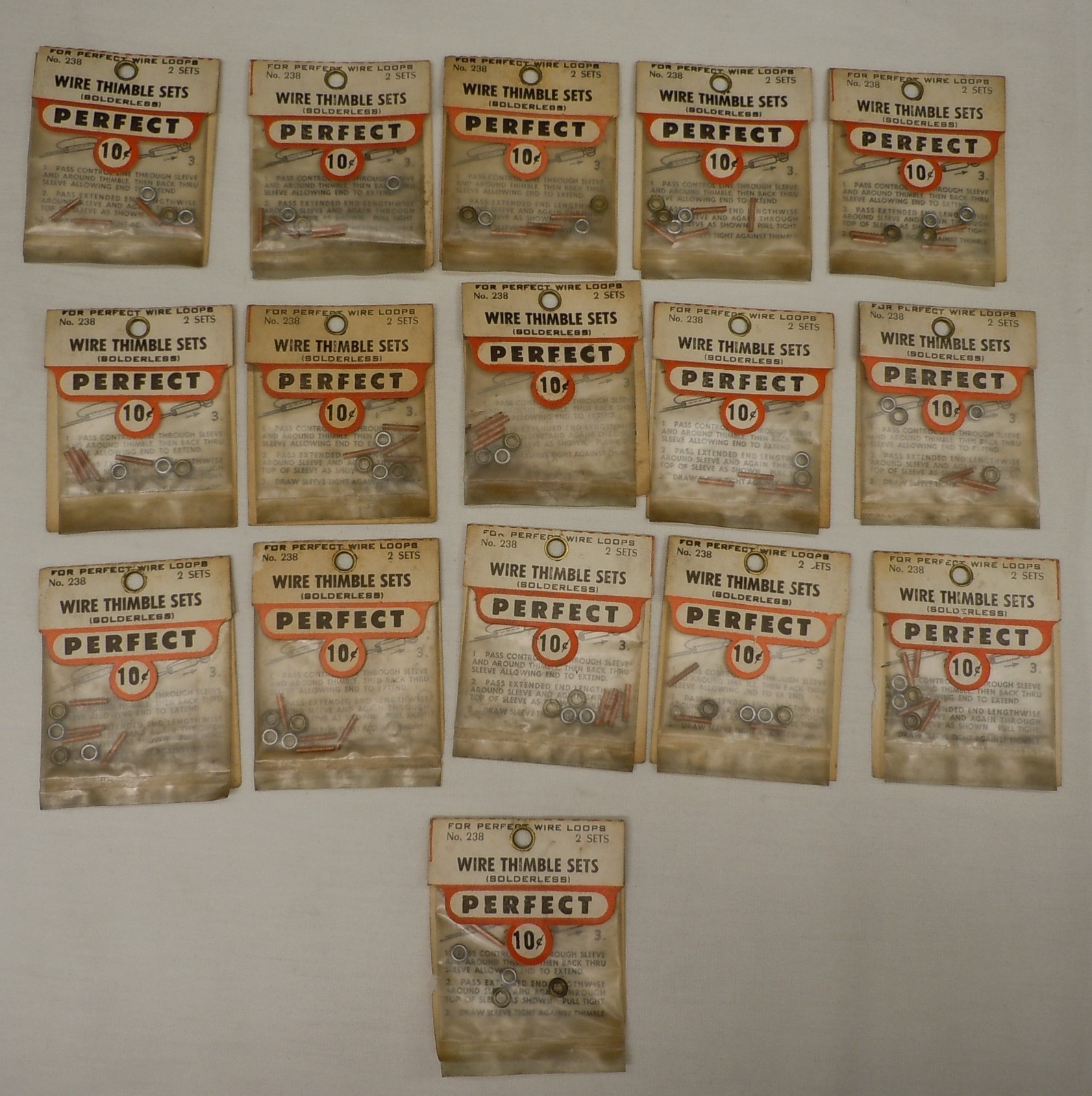 16 PERFECT Wire Thimble Sets Model Airplane Parts #238 NEW