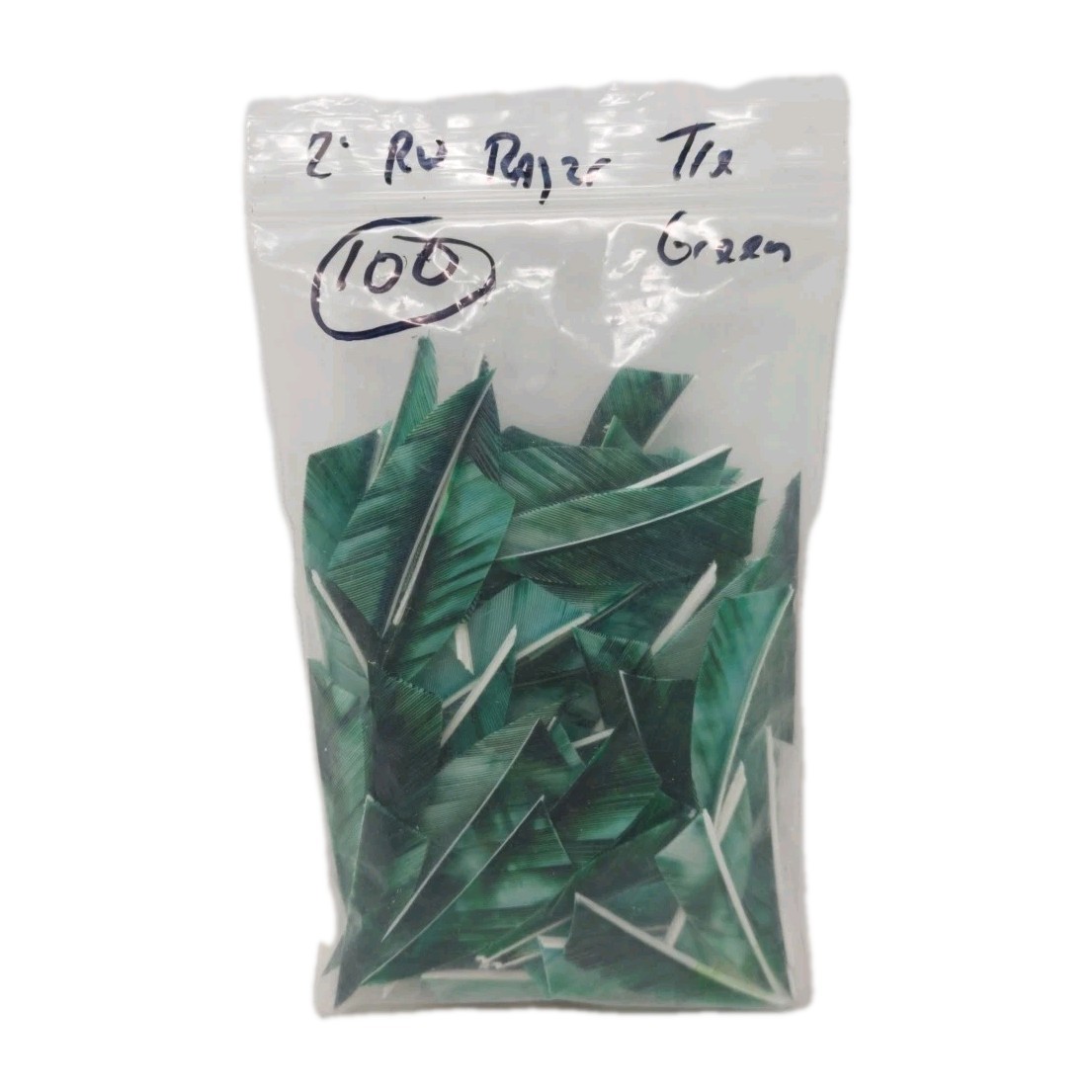 100 Pack Archery Arrow Feathers 2" Right Wing: Rayzr Camo Tre Green