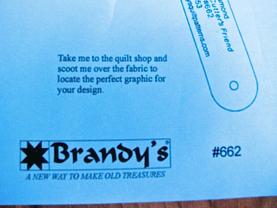 View-a-Diamond Clear Acrylic Quilting Template Brandys Quilt Patterns #662