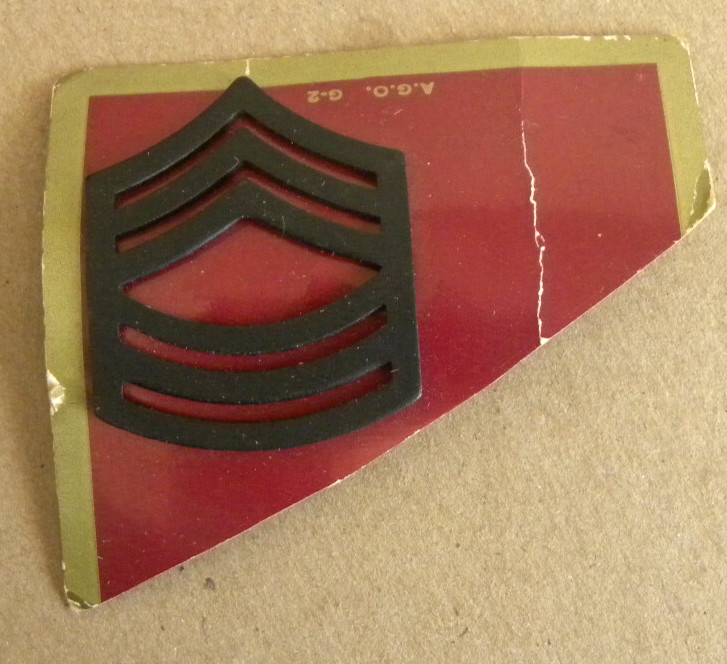 Vintage 1st Sergeant Black Metal Chevron Pin 1 3/8"