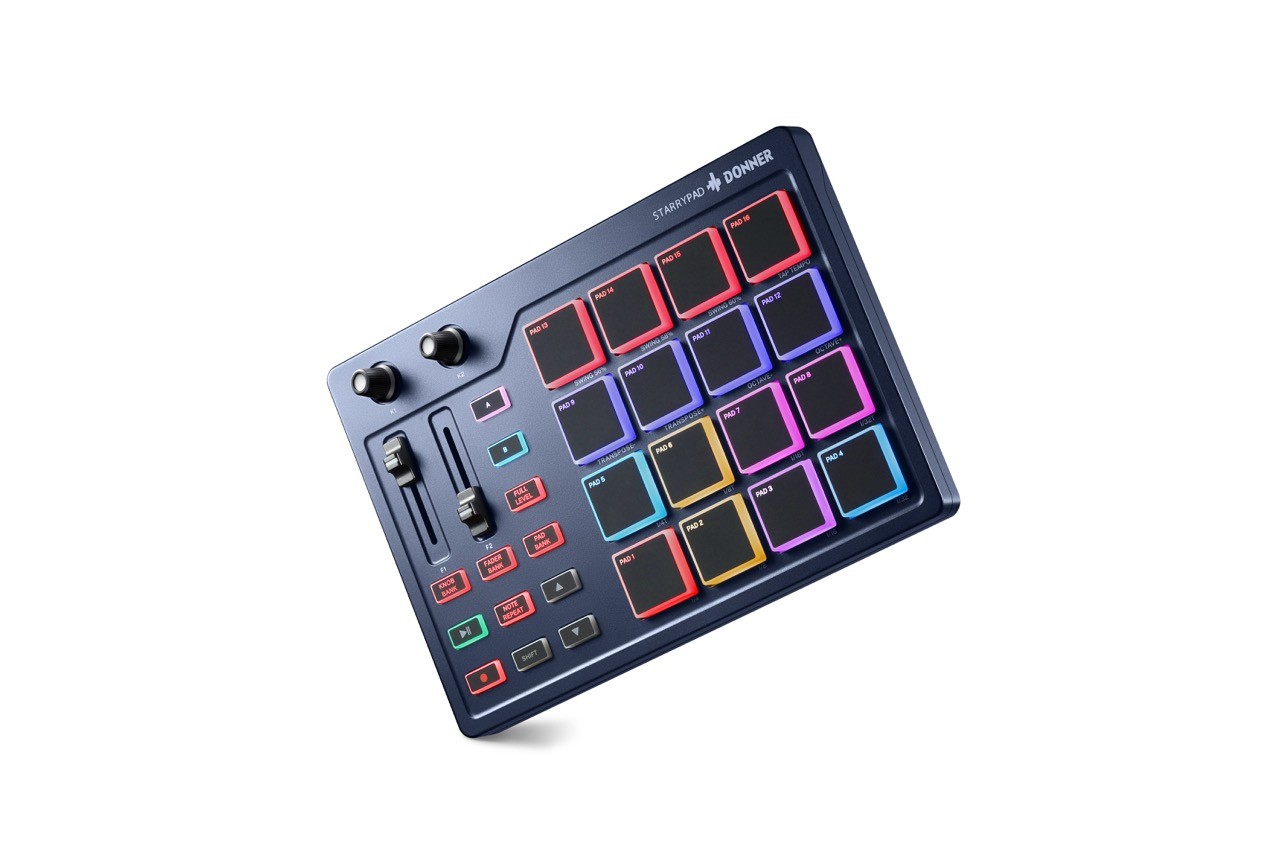 Donner STARRYPAD Blue MIDI Controller 16 Pads Music Production Software
