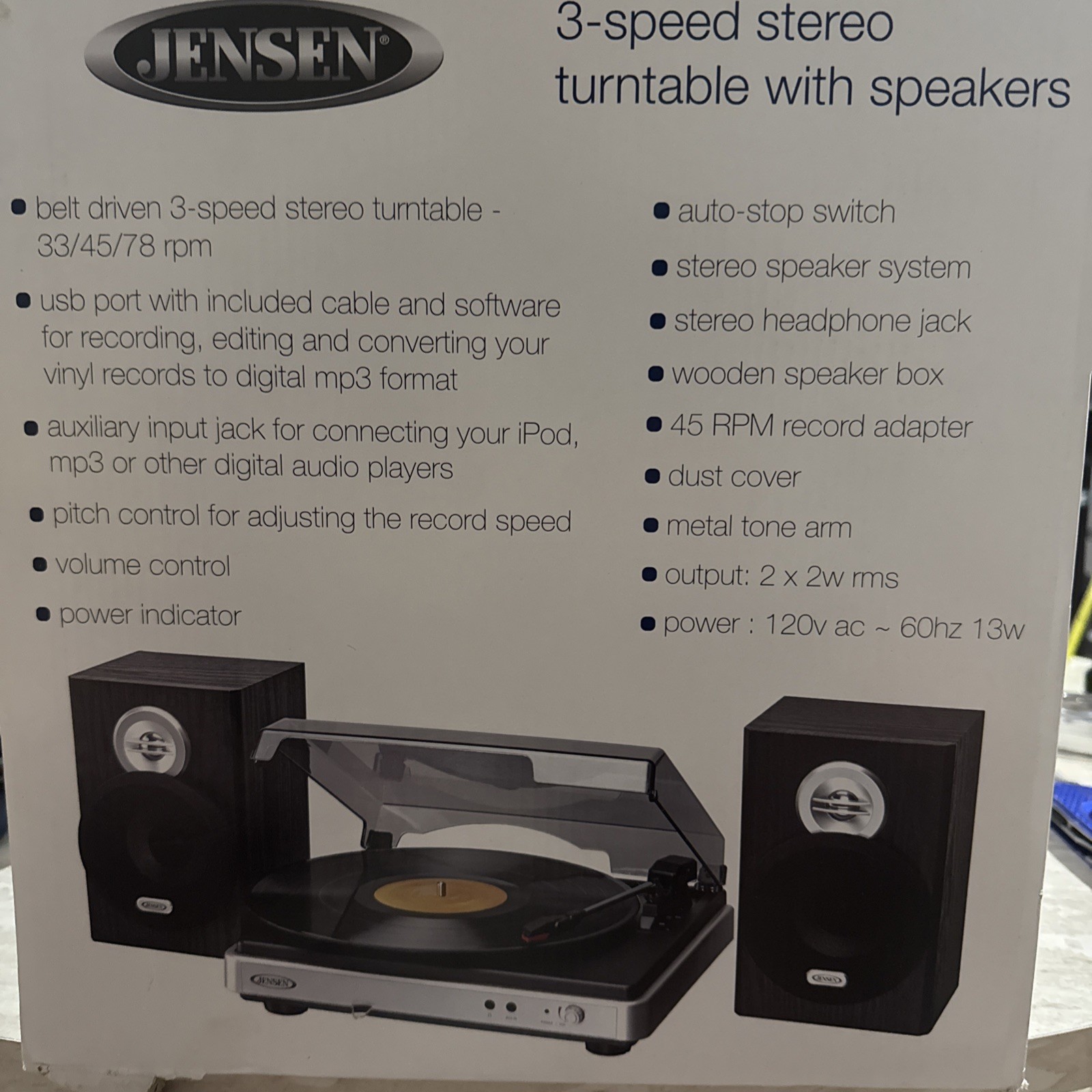 JENSEN JTA-325 RECORD/VINYL TURNTABLE
